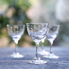 Six Liqueur Glasses with Stars Design by Vintage List