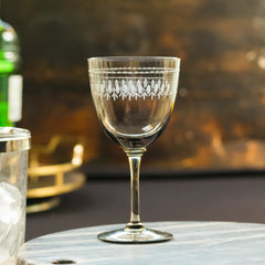 Four Smoky Wine Glasses with Ovals Design by Vintage List