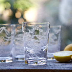 Six Tumblers with Fern Design by Vintage List