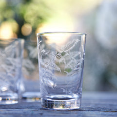 Six Tumblers with Fern Design by Vintage List