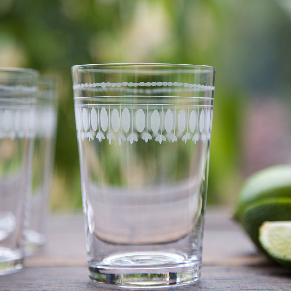 Six Tumblers with Ovals Design by Vintage List