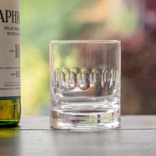 Two Whisky Glasses with Lens Design by Vintage List