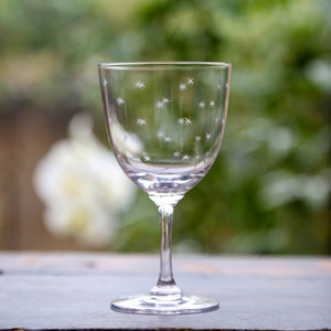 Six Wine Glasses with Stars Design by Vintage List