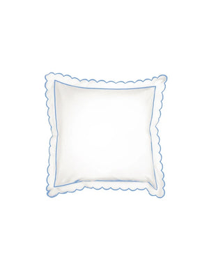 Blue Scalloped Square Pillowcase (65cm x 65cm)
