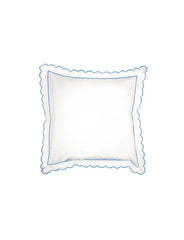 Blue Scalloped Square Pillowcase (65cm x 65cm) - Pre order for delivery by mid October