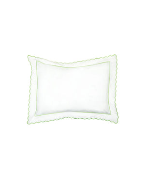 Green Scalloped Oxford Pillowcase (50cm x 75cm)