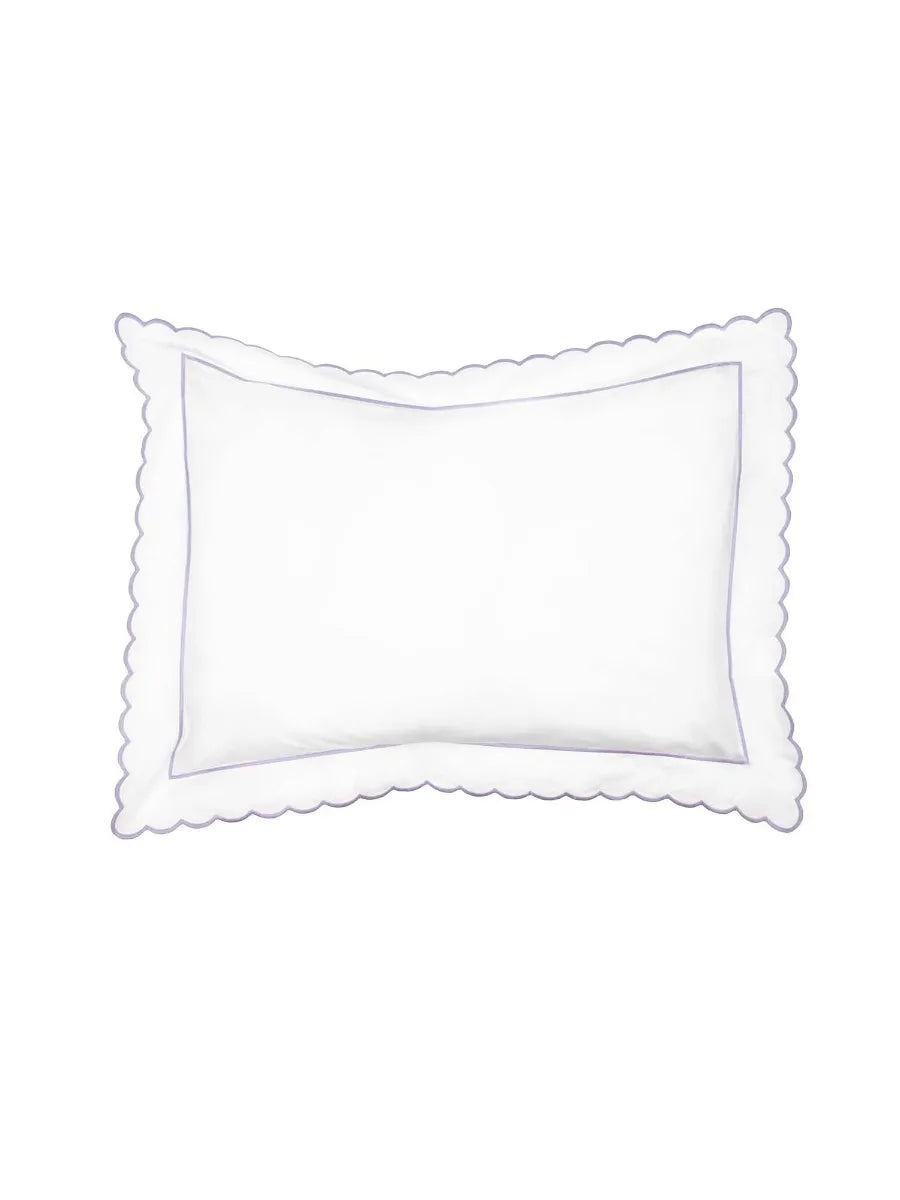 Lilac Scalloped Edge Super King Pillowcase (50cm x 90cm)