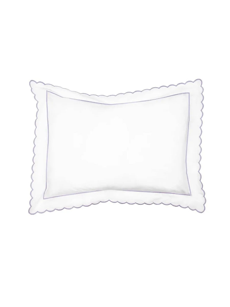 Lilac Scalloped Edge Super King Pillowcase (50cm x 90cm)