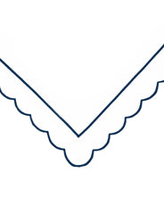 Navy Scalloped Emperor Flat Sheet