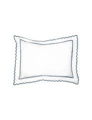 Navy Scalloped Edge Oxford Pillowcase (50cm x 75cm)