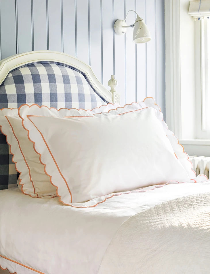 Orange Scalloped Single Duvet Cover