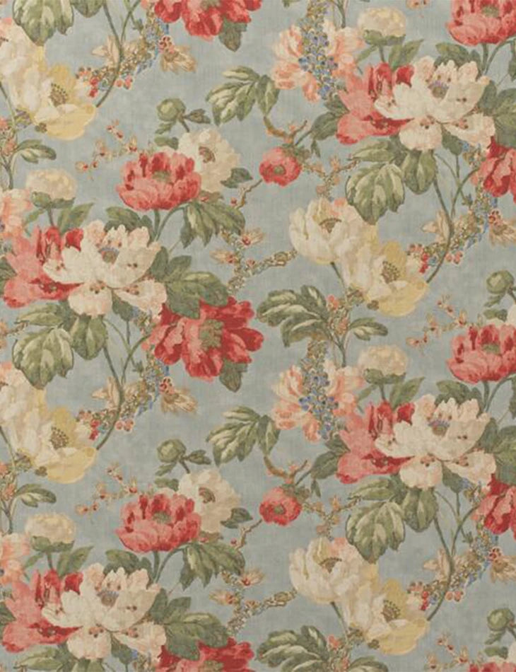 Peony Summer Sky Fabric Per Metre