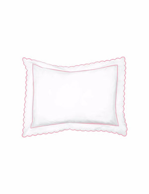 Pink Scalloped Oxford Pillowcase (50cm x 75cm)