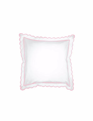 Pink Scalloped Square Pillowcase (65cm x 65cm)