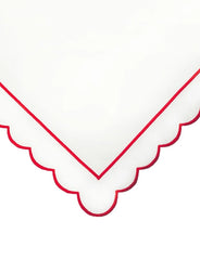 Red Scalloped Emperor Flat Sheet