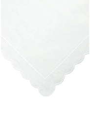 White Scalloped King Size Duvet Cover & 2 Oxford Pillowcases Set - Pre order for delivery by late October