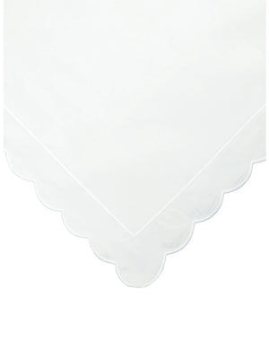 White Scalloped Single Duvet Cover & Oxford Pillowcase Set