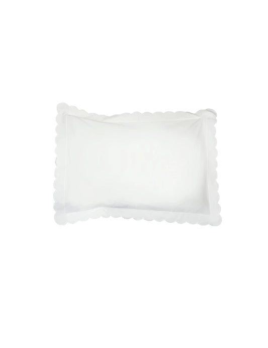 White Scalloped Oxford Pillowcase (50cm x 75cm) - Pre order for delivery late July