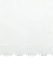 White Scalloped King Size Flat Sheet