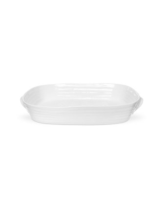 White Porcelain Large Handled Roasting Dish